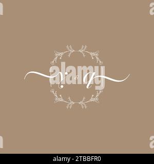 YQ handwriting logo of initial signature, wedding and fashion concept design Stock Vector