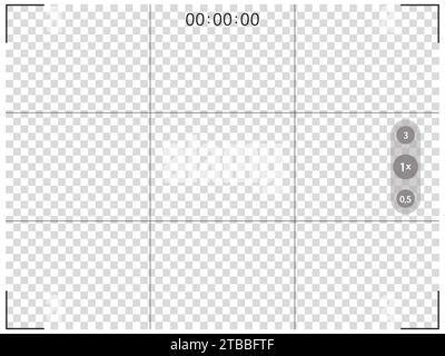 Phone camera horizontal viewfinder frame. Photo shoot of mobile app application. Stock Vector