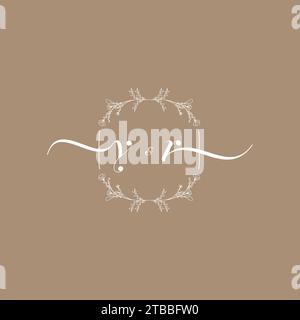 YR handwriting logo of initial signature, wedding and fashion concept design Stock Vector