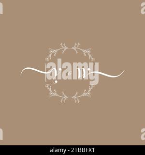 YW handwriting logo of initial signature, wedding and fashion concept design Stock Vector