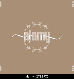YV handwriting logo of initial signature, wedding and fashion concept design Stock Vector