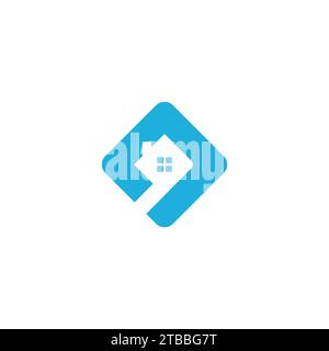 Home Logo With Blue Color. Real Estate Logo Stock Vector