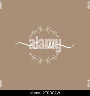 ZU handwriting logo of initial signature, wedding and fashion concept design Stock Vector