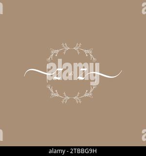 ZZ handwriting logo of initial signature, wedding and fashion concept design Stock Vector
