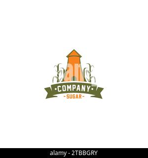 Sugar Factory Logo. Sugar Plants Logo Stock Vector