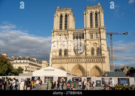 Notre Dame under construction Stock Photo