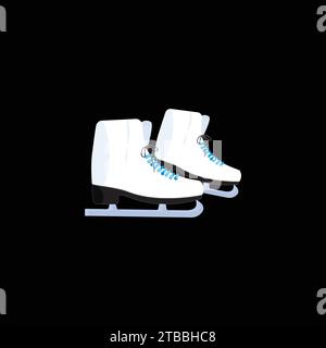 Ice skates icon set. Flat set of ice skates vector icons for web design. Winter sports shoe pair for ice skating competition isolated Stock Vector