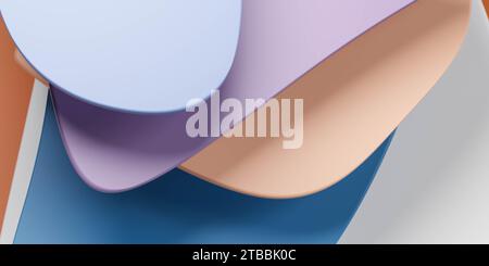 A Vibrant Close-Up of a Multicolored layers with Sleek Design 3d render illustration Stock Photo