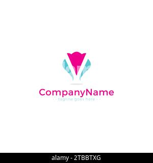 Flower Logo Simple and Minimalism Design. Flower Vector Stock Vector