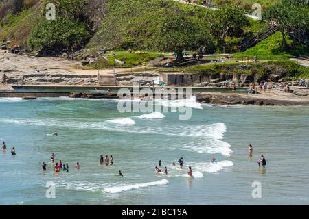 Ocean pool on Yamba Beach, Yamba, NSW AUstralia Stock Photo