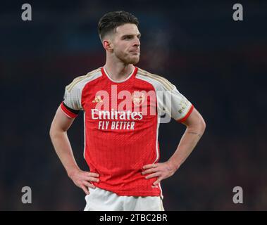 London, UK. 29th Nov, 2023 - Arsenal v RC Lens - Champions League - Emirates Stadium.                                                                           Arsenal's Declan Rice during the Champions League match against Lens. Picture Credit: Mark Pain / Alamy Live News Stock Photo