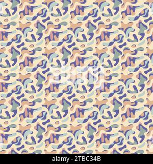 Freeform blob shapes pattern. Abstracts amoeba seamless pattern, freeform organic elements. Stock Vector