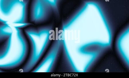 Blue and cyan color gradient grainy background. Illuminated spots on blue and black. Noise texture effect. Stock Photo