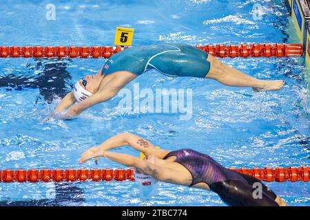 Toussaint Kira of the Netherlands during WomenÂ´s 200m Backstroke Heats at the LEN Short Course European Championships 2023 on December 6, 2023 in Otopeni, Romania Stock Photo