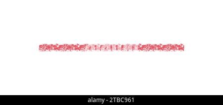 Hand drawn red simple line drawn with wax crayon, chalk or charcoal. Uneven wax dry texture for underlining or highlighting text. Pencil drawn lines, Stock Vector