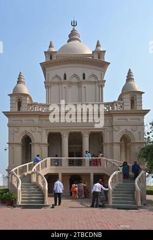 Facade of Swami Vivekananda temple at Belur Math, where the mortal remains of the chief disciple of Ramakrishna Paramahama were cremated Stock Photo