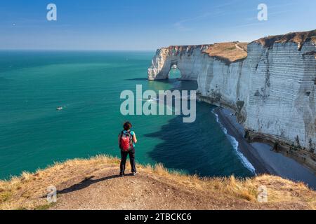 Cliffs near Étretat, Seine-Maritime, Haute-Normandie, France Stock Photo