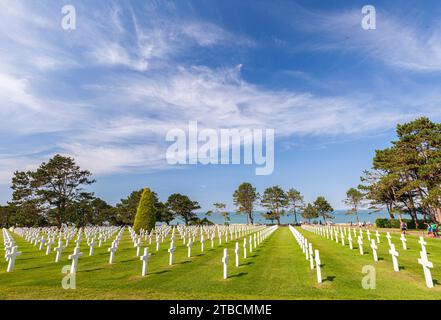 American cementery in Colleville-sur-Mer, Calvados, Basse-Normandie, France Stock Photo