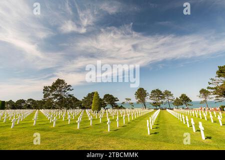 American cementery in Colleville-sur-Mer, Calvados, Basse-Normandie, France Stock Photo