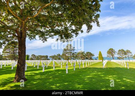 American cementery in Colleville-sur-Mer, Calvados, Basse-Normandie, France Stock Photo