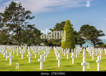 American cementery in Colleville-sur-Mer, Calvados, Basse-Normandie, France Stock Photo