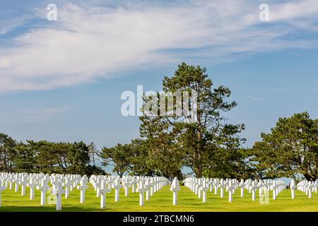 American cementery in Colleville-sur-Mer, Calvados, Basse-Normandie, France Stock Photo