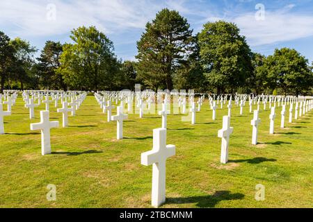 American cementery in Colleville-sur-Mer, Calvados, Basse-Normandie, France Stock Photo