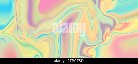 Vibrant psychedelic pastel colors swirling. 5k background with copy space. Stock Photo