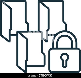 Data security icon. Monochrome simple sign from app development collection. Data security icon for logo, templates, web design and infographics. Stock Vector