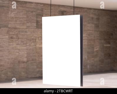 Blank billboard on the wall Stock Photo