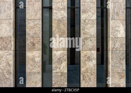 Marble stone and glass wall background Stock Photo