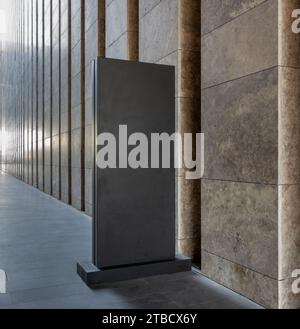 Blank billboard on the wall Stock Photo