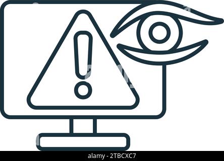 Error monitoring icon. Monochrome simple sign from app development collection. Error monitoring icon for logo, templates, web design and infographics. Stock Vector