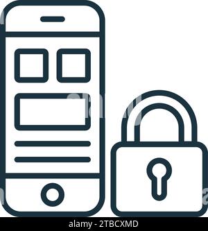 App security icon. Monochrome simple sign from app development collection. App security icon for logo, templates, web design and infographics. Stock Vector