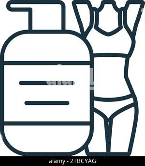 Body lotion icon. Monochrome simple sign from beauty and personal care collection. Body lotion iron icon for logo, templates, web design and Stock Vector