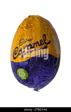 Cadbury caramel creme egg isolated on white background Stock Photo