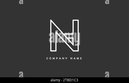 NH, HN Abstract Letters Logo Monogram Stock Vector