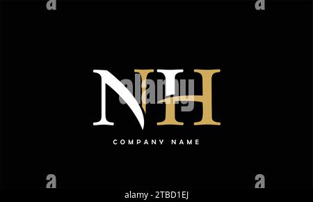 NH, HN Abstract Letters Logo Monogram Stock Vector