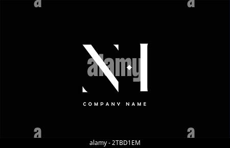 NH, HN Abstract Letters Logo Monogram Stock Vector