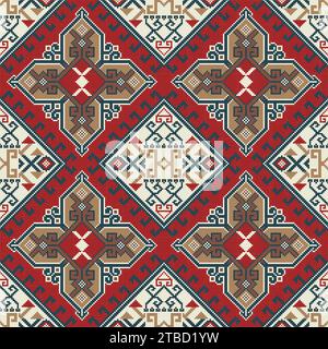 Traditional Georgian folk art embroidery vector pattern Stock Vector