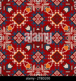 Traditional Georgian folk art embroidery vector pattern Stock Vector