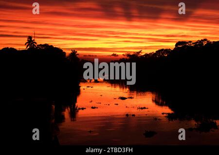 Real amazing panoramic sunrise or sunset sky with gentle colorful clouds.evening and cloud background Stock Photo
