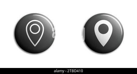 Pin point icon. Positioning on the map. Vector illustration. Stock Vector