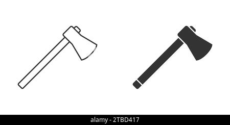 Axe icon flat and linear. Ax line and solid icon. Vector illustration Stock Vector