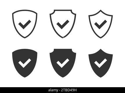 Shield with a checkmark in the middle Protection icon concept. Shield check mark icon. Vector illustration Stock Vector