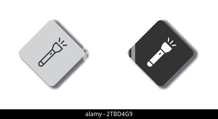 Flashlight icon. Flat and linear design. Vector illustration Stock Vector