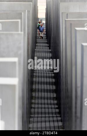 Holocaust Memorial by architect Peter Eisenman, a memorial to the murdered Jews of Europe, Berlin, Berlin, Germany Stock Photo