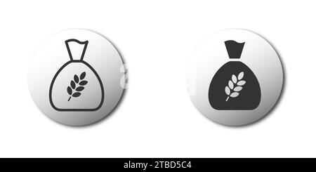 Bag of wheat line and glyph icon. Bag of grain. Vector illustration Stock Vector
