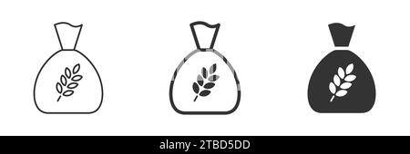 Bag of wheat line and glyph icon. Bag of grain. Vector illustration Stock Vector