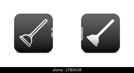 Plunger icon. Flat and linear design. Vector illustration Stock Vector